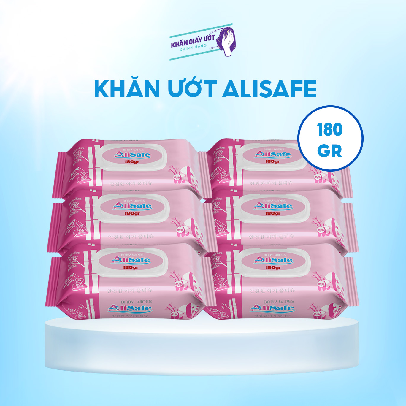 Khăn giấy ướt Ali Safe 180g – Hồng