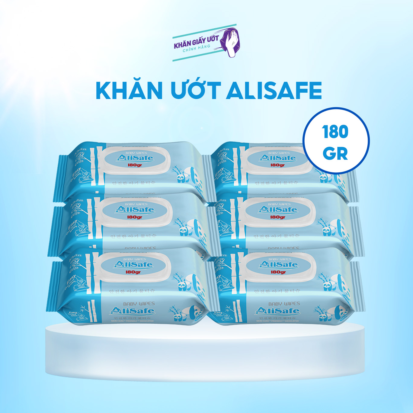 Khăn giấy ướt Ali Safe 180g – Xanh