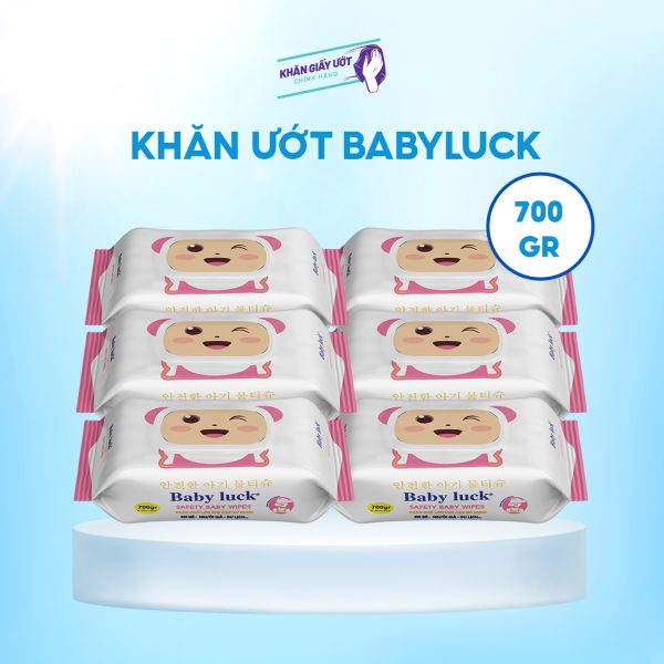 Khăn giấy ướt Baby Luck Nano Bạc 700gr – Hồng