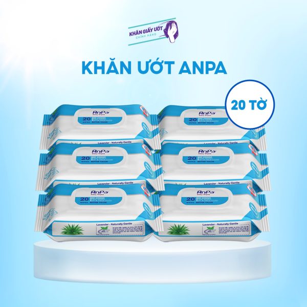 Khăn giấy ướt Anpa 20 tờ – Xanh Dương