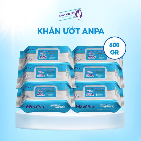 Khăn giấy ướt Anpa nano bạc 600gr – Xanh Dương