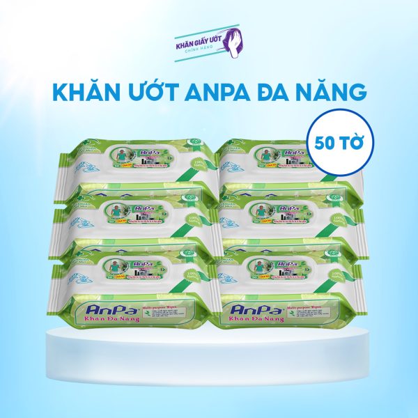 Khăn giấy ướt đa năng Anpa 50 tờ