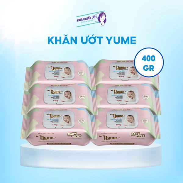Combo 5 Gói Khăn giấy ướt Cao Cấp Yume 400gr – 80 tờ